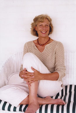 Janet sitting on her porch